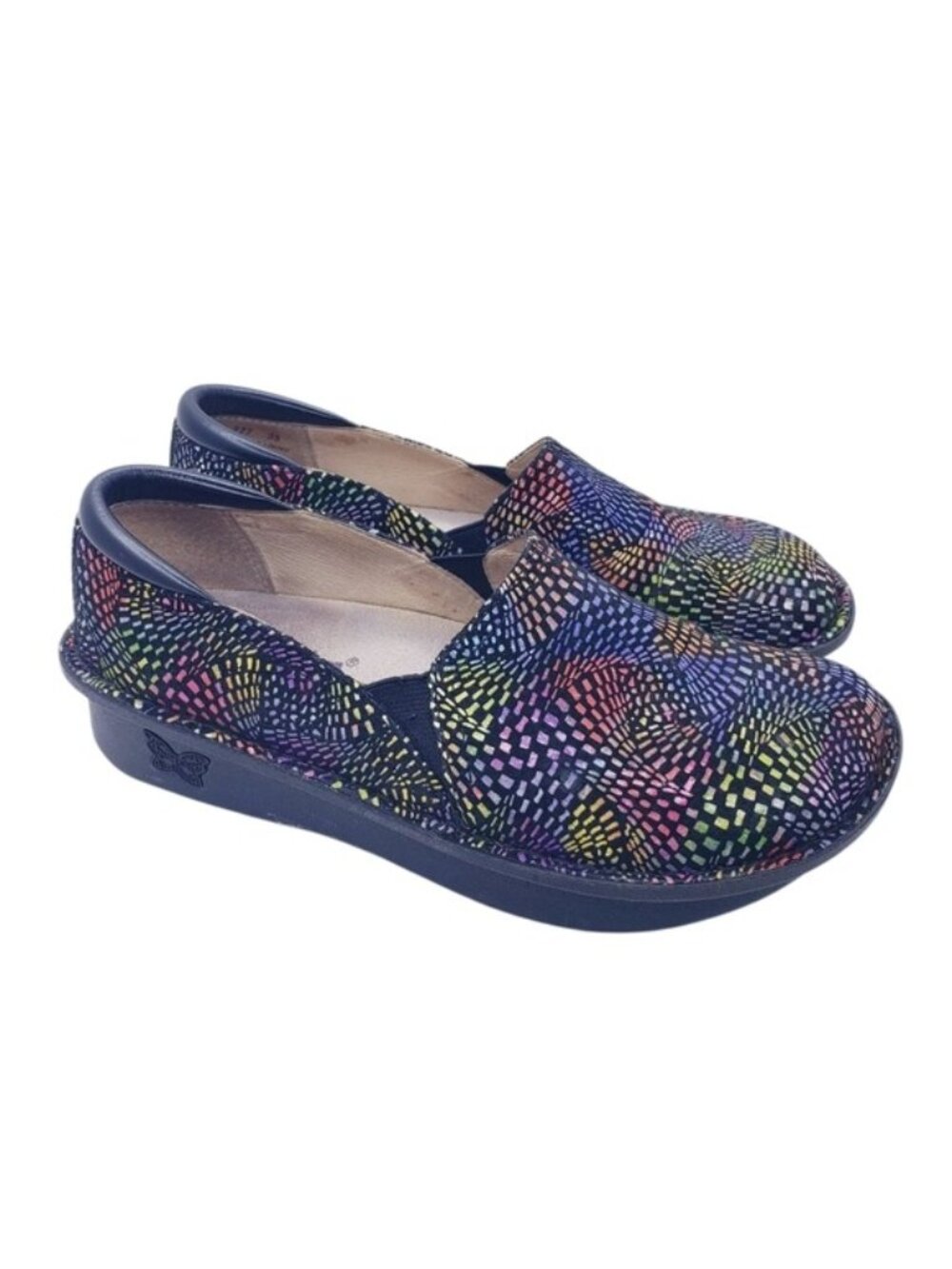 Alegria Deb Clogs Multicolor Rainbow Slip On Shoes Women's Size EU 35 / US 5-5.5